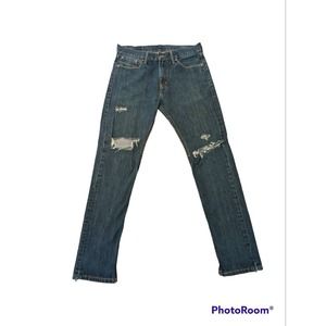 Levi Strauss Jeans Mens 30x30 Blue Denim 508 Cotton Distressed Straight Leg